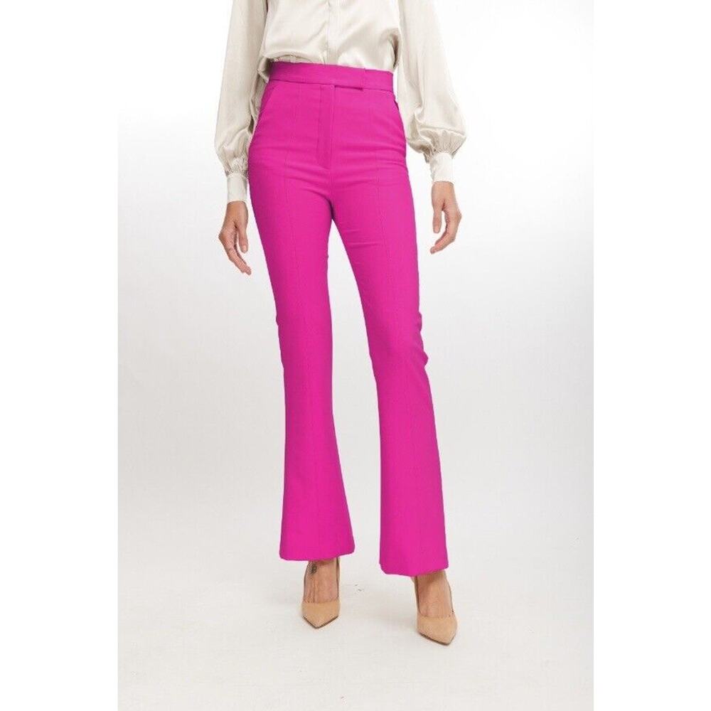 Generation Love Lucca Crepe Pants High Rise Flared Leg Retro Hot Pink Size 4 NEW